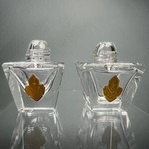 Vintage Mid Century Hand Cut Lead Crystal Salt Pepper Shakers US Zone Germany